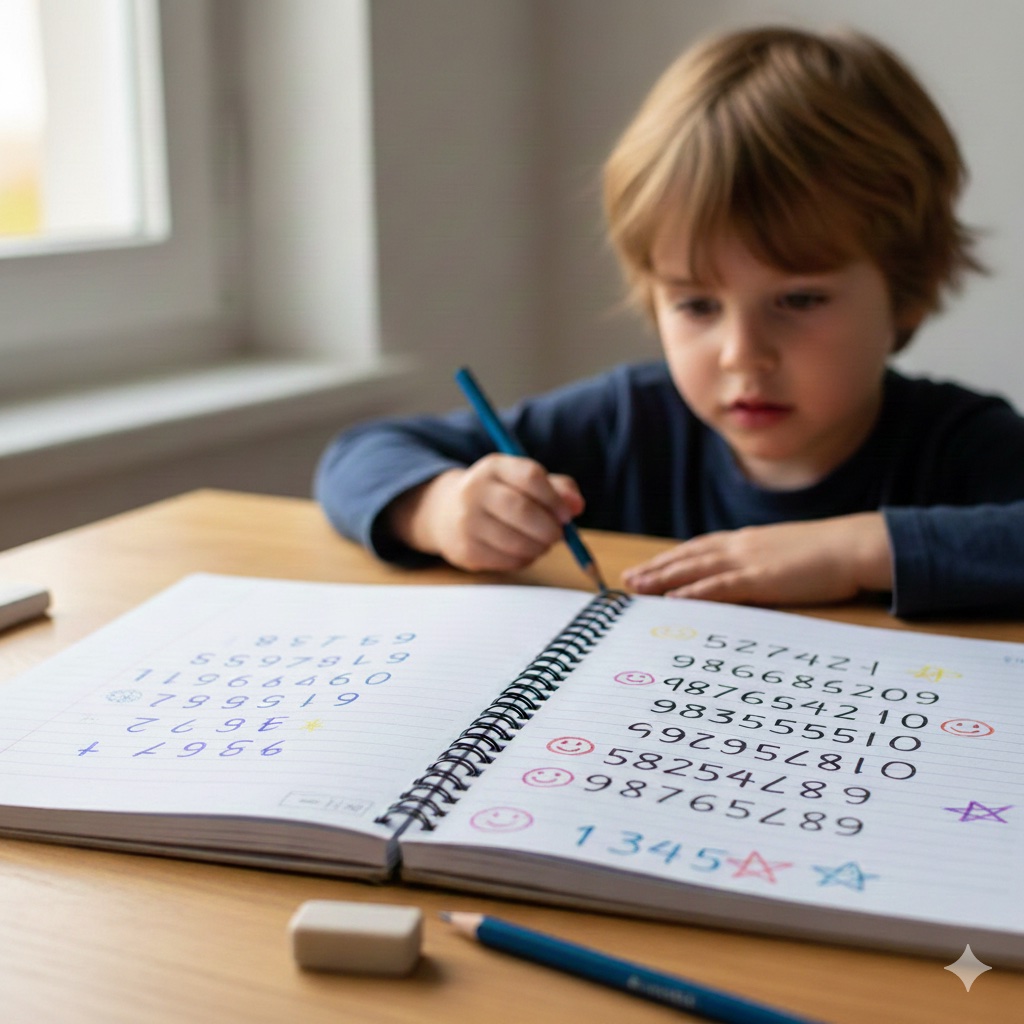 Scrivere numeri al contrario a 7 anni